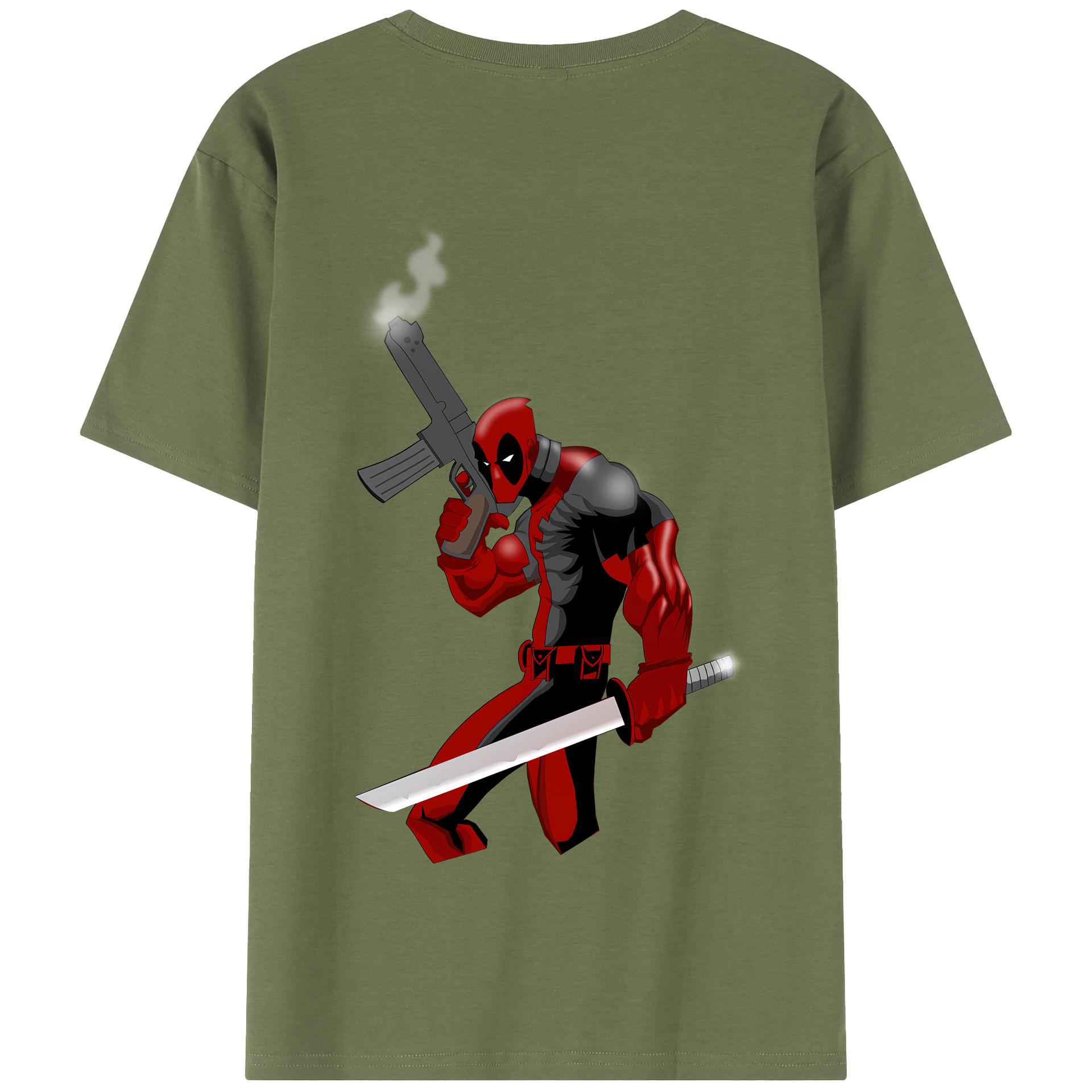 （画像用） Deadpool デッドプール 綿100％半袖Tシャツ（背面プリント）